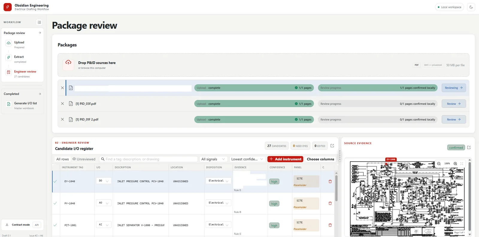 The I/O register for engineer review